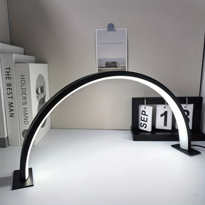 Linterna LED de Media Luna con Brillo y Temperatura de Color Ajustable, Ideal para Manicura, Extensiones de Pestañas y Cuidado de la Piel | Luz de Escritorio Moderna con Control Simple por Botón