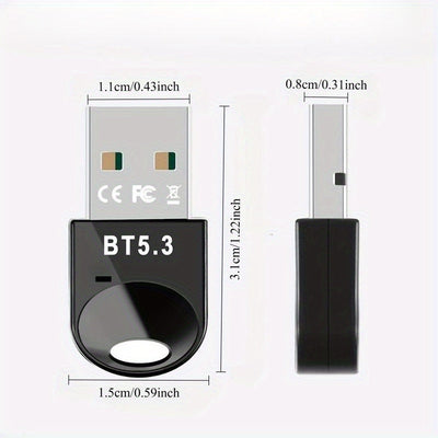 1pc Adaptador inalámbrico USB 5.3, Adaptador de computadora para TV conmutable, ¡Dale a tu computadora función BT de inmediato!