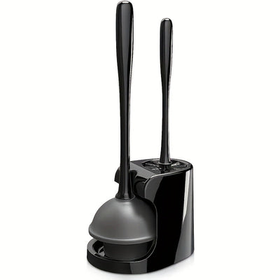 Juego de Cepillo y Desatascador de Inodoro 2 en 1 - Cabeza Giratoria, Plástico Duradero, Kit de Limpieza para Baño, Accesorios de Baño