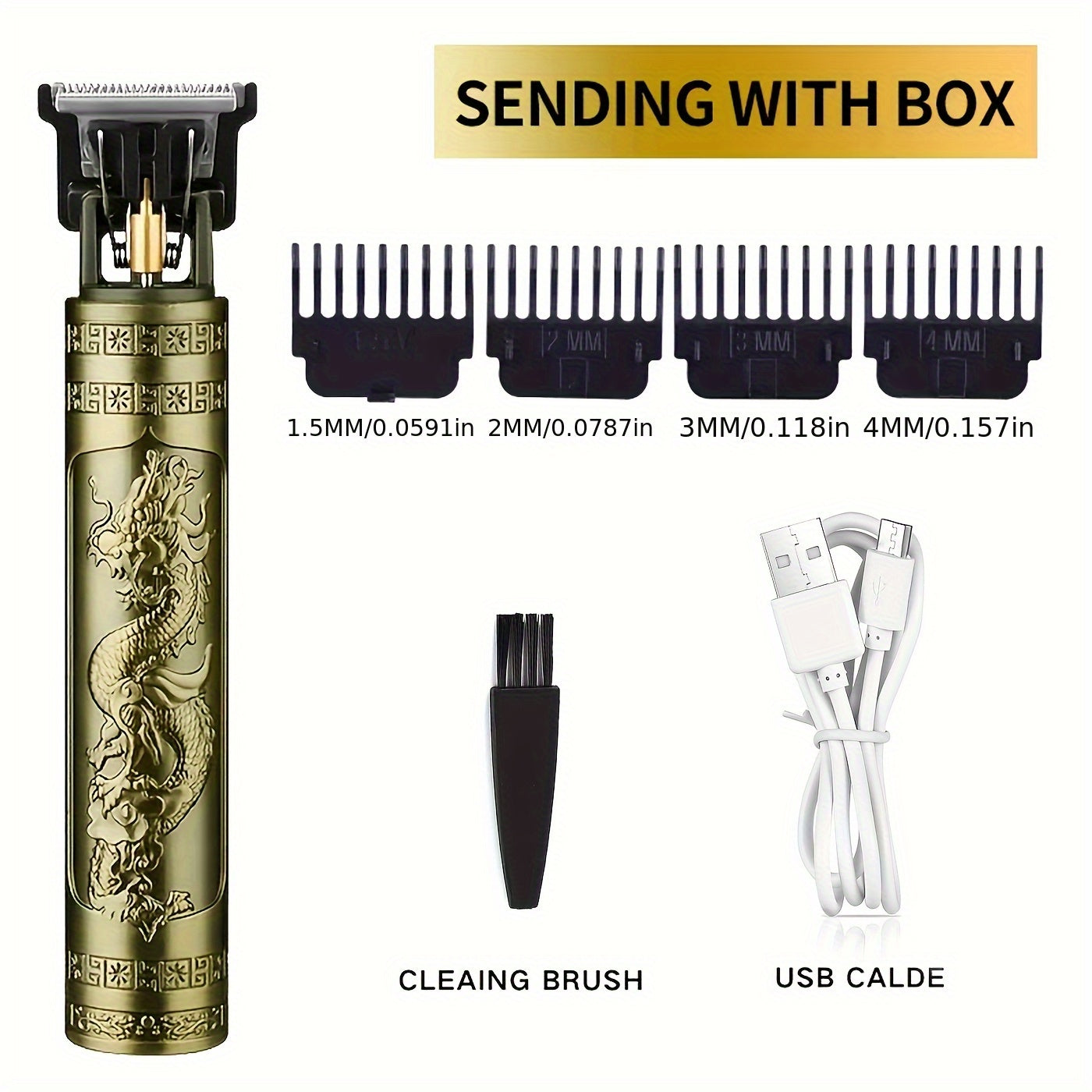 Máquina de afeitar eléctrica recargable para hombre, cortadora de barba retro, recargable por USB, cortadora de vello facial, ideal para novio o esposo, uso en casa o barbería