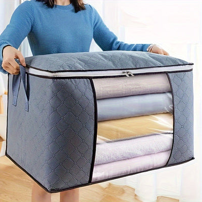 1pc Bolsa de Almacenamiento Extra Grande Plegable, Organizador de Mantas y Ropa de Cama, Cubo de Embalaje para Edredones y Ropa, Regalo de Navidad/Halloween