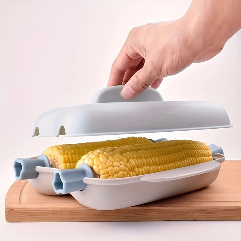 Vaporera de Maíz Innovadora para Microondas, 1 pieza, Ideal para Cocinas Domésticas con Alta Temperatura, Fácil Limpieza, Herramienta de Cocina Saludable que Ahorra Espacio - Perfecto para Verduras, Mariscos y Más