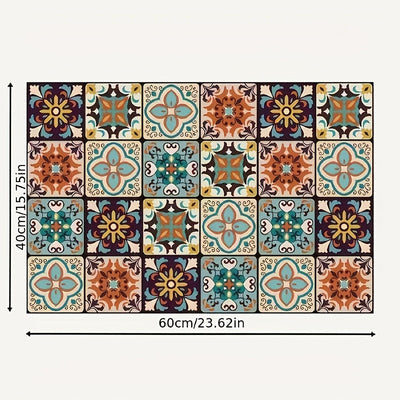 1 pieza de Estilo Bohemio Tapete para Café de Secado Rápido - Antideslizante, Protector de Encimera de Microfibra Absorbente, Especialmente Adecuado para Máquinas de Café y Cafeteras, Patrón Floral Multicolor, Muy Adecuado para Uso en Cocina, Almohadilla