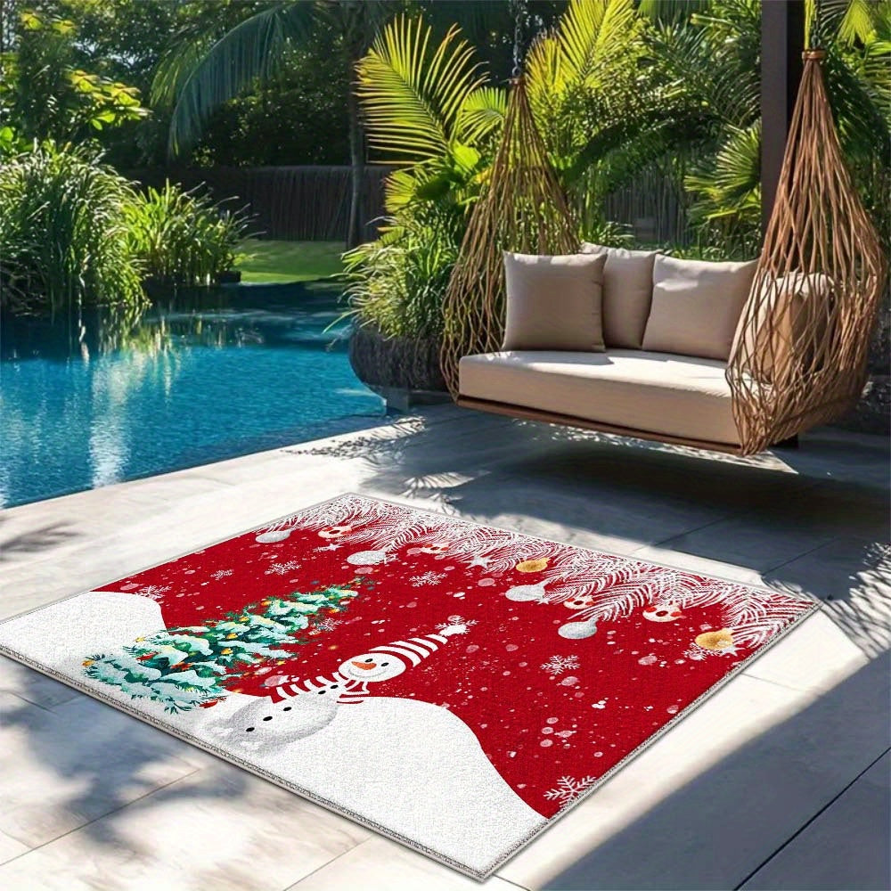 Alfombra de Lujo Seven Deer para Exterior/Interior - Alfombrilla Antideslizante Lavable a Máquina 853gsm, Ideal para Patio, Sala o Camping (Más de 1.8m) - Fácil Limpieza, Textura Suave y Diseño Geométrico, Decoración Versátil para el Hogar