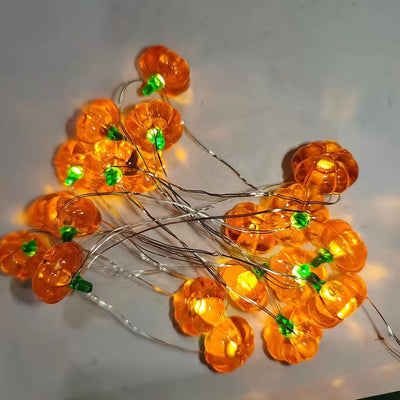Luces de cadena LED en forma de calabaza - Luz cálida amarilla alimentada por batería, duradera, con cable de cobre, para decoración de fiestas navideñas en interiores, fiestas, celebraciones, ambiente festivo, iluminación festiva, accesorios de celebrac