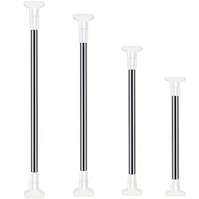 Varilla telescópica multifuncional sin diamantes para cortinas de baño, puertas y armarios - fácil instalación, estructura metálica, ideal para accesorios de RV y muebles de baño