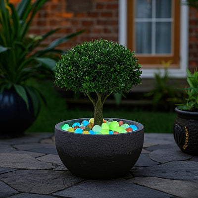 Piedras luminosas vibrantes, 1200 piezas, para decorar jardines, espacios y aceras, con arte metálico para jardín