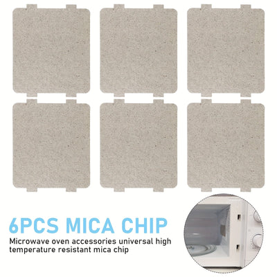 6 piezas Universales de Repuestos de Guías de Onda de Mica para Horno Microondas, Piezas de Repuesto Resistentes a Altas Temperaturas, Hojas de Aislamiento Térmico para Reparación de Microondas