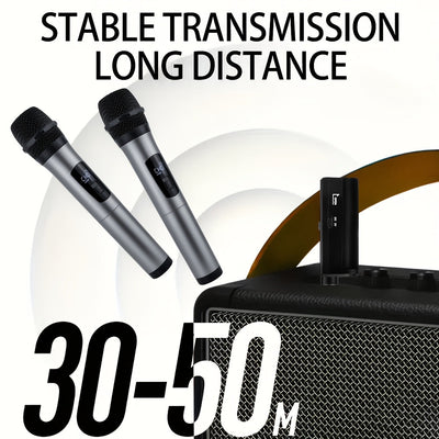 Micrófono inalámbrico Heikuding de 2.4GHz con base ajustable de 105°, montaje con clip y soporte de almacenamiento - Alimentado por USB/batería, diseño compacto para presentaciones en vivo y podcasting (negro/gris), equipo para podcasting, diseño elegant