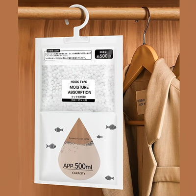 Bolsas deshumidificadoras de ropa y hogar de 500ml, absorción de humedad sin electricidad, paquete de 5, para armarios y hogares, absorbe la humedad, no requiere energía