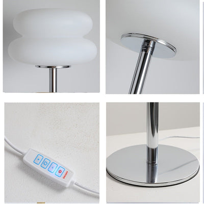 1 pieza de lámpara de mesa Macaron Hamburger - Luz ambiental con control de intensidad alimentada por USB con 3 modos de iluminación, luz blanca/natural/cálida, estilo Art Deco para sala de estar, dormitorio, oficina en casa - Ideal para mesitas de noche