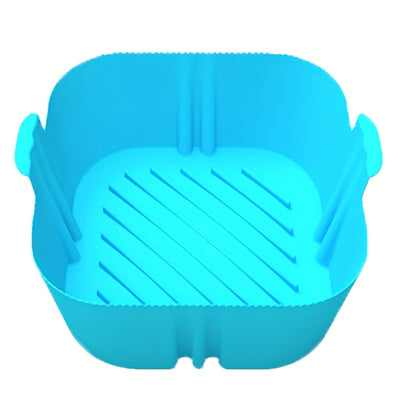 1/2piezas Olla De Silicona Para Freidora De Aire Cuadrada Reutilizable Para Freidora De Aire Forros Para Horno Bandeja De Horneado Accesorios Para Freidora De Aire De Cocina En Casa 19,48 Cm X 16,48 Cm X 4,98 Cm