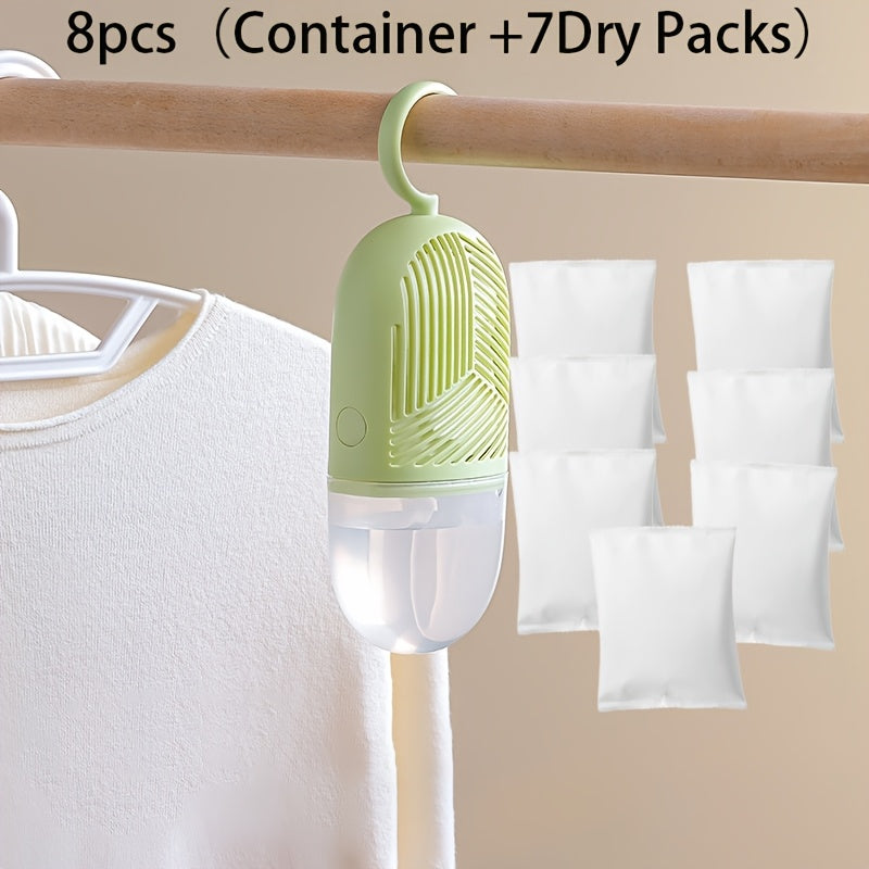 3, 8 o 10 piezas de caja absorbente de humedad portátil, solución reutilizable para armario, sótano, baño y dormitorio | No requiere electricidad | Sin pilas incluidas