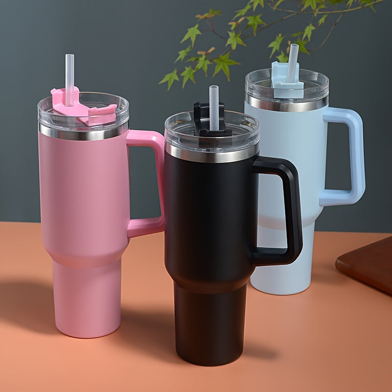 Botella de Agua Aislada de Acero Inoxidable con Pajita y Asa - Gran Capacidad, Taza Deportiva a Prueba de Fugas para Fitness, Viajes y Oficina - Regalo Perfecto para Vacaciones, Botella de Agua Deportiva