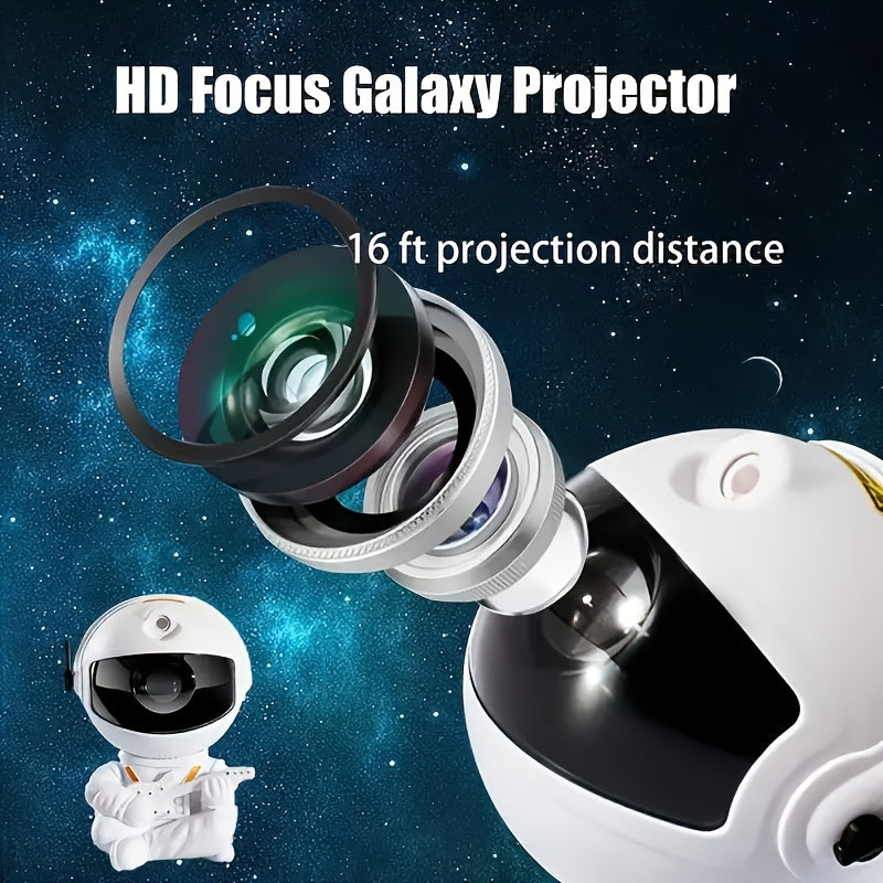 Proyector de Luz Nocturna [Brillo Sereno] Innosinpo Astronauta para Galaxia y Estrellas - 16 Colores Vibrantes, LED Alimentado por USB, Control Remoto, Ideal para Cumpleaños, Día de San Valentín, Regalos de Navidad - Blanco, Material de PC