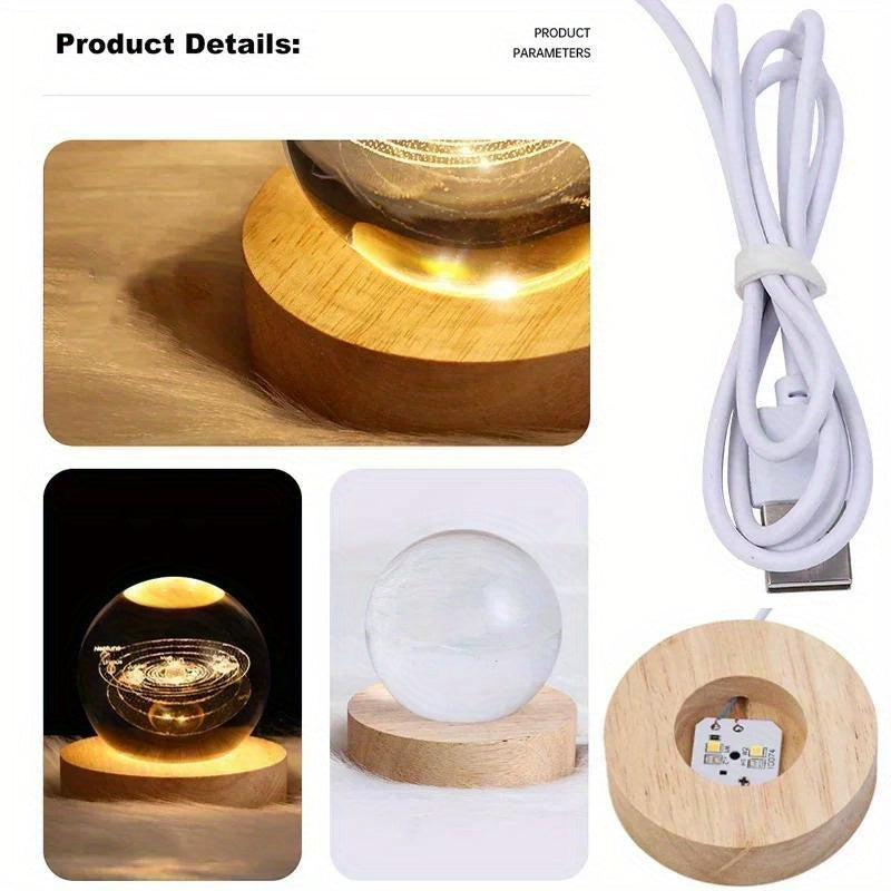Lámpara de noche con diseño de luna y galaxia 3D, alimentada por USB, ideal para decorar el hogar y el despacho, perfecta para crear un ambiente acogedor en la habitación, regalo festivo, lámpara de ambiente para dormitorio. Diseño futurista, construcció