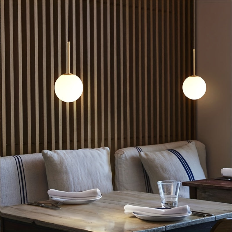 Lámpara colgante moderna estilo nórdico con pantalla de bola dorada, diseño minimalista elegante, cabezal individual, perfecta para interiores modernos o como luz de noche, decoración para habitación