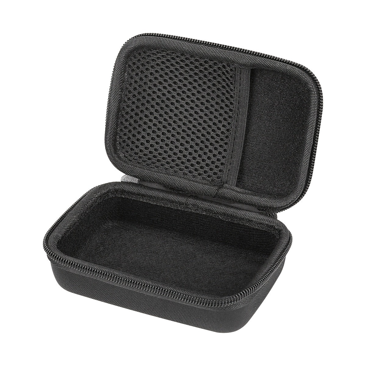 Estuche para altavoz JBL Go3, funda rígida de nailon con malla, anti deformación, anti rayones, forro interior de franela, bolsillo de malla, cierre con cremallera, doble negro