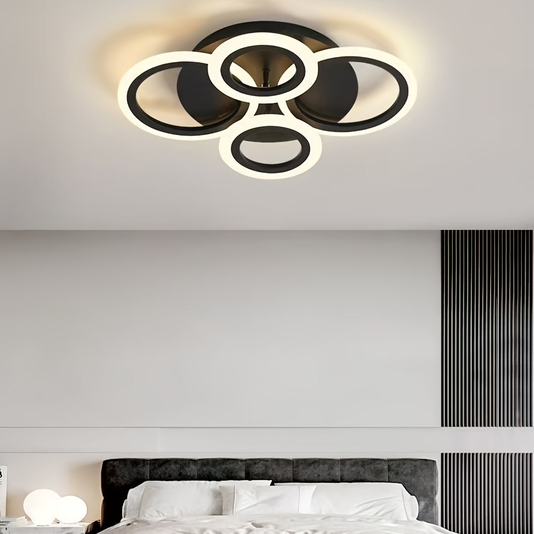 Luz de techo LED moderna, montaje semienterrado, cableado duro, 110V-240V, suministro de corriente alterna, enchufe de corriente alterna, hardware de instalación incluido, con fuente de luz, para sala de estar, comedor, dormitorio, iluminación de dormito