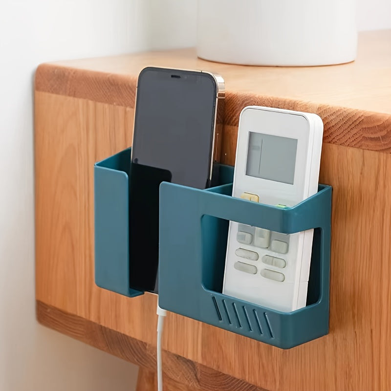 1pc Organizador de Portacontroles Remotos Montado en la Pared - Estante de Almacenamiento de Plástico Duradero con Múltiples Compartimentos y Fácil Instalación, Diseño Ahorrador de Espacio para Sala de Estar, Dormitorio, Oficina en Casa - Colores Vibrant