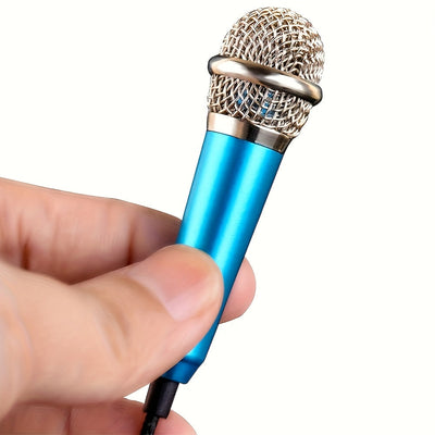 Micrófono mini con conector de 3.5 mm, micrófono portátil para cantar, ideal para grabación de voz, entrevistas, karaoke, juegos, videoconferencias y transmisiones en vivo, compatible con celulares, computadoras, laptops y tabletas - No requiere batería
