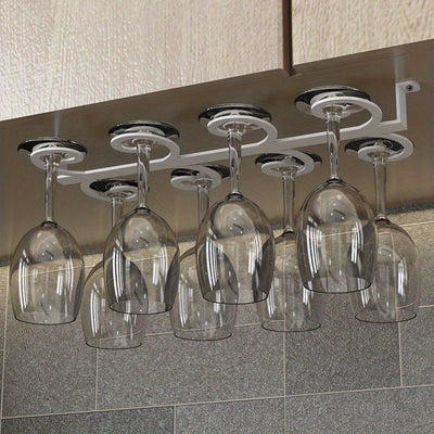 Soporte de vino vintage - Soporte de pared moderno de hierro para vino tinto y elegantes vasos, diseño que ahorra espacio para sala de estar o cocina, organizador de cocina | Elegante soporte de metal | Construcción duradera de hierro, decoración de vino