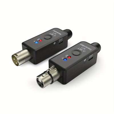 [Micrófono Inalámbrico de Alta Calidad] Sistema de Micrófono Inalámbrico de 2.4Ghz - Transmisión de Sonido de Alta Calidad Compacto Recargable por USB con Adaptador XLR y Puerto de Carga Tipo-C - Ideal para Mezcla de Audio y Micrófonos Dinámicos y de Con
