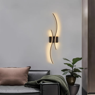 Lámpara de pared LED moderna con brillo y temperatura de color ajustables - Diseño lineal rotativo para dormitorio, sala de estar, fondo de sofá - Acabado metálico y acrílico, instalación fácil, no requiere batería, iluminación de sala de estar | Lámpara