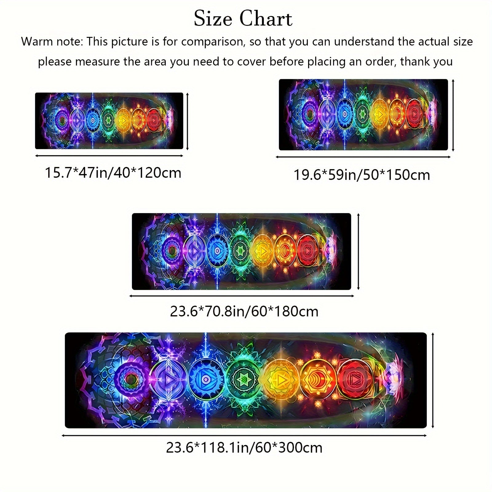 1 alfombra de chakras con diseño de 7 centros de energía, antideslizante, lavable a máquina, 1.1 cm de grosor, de poliéster, para uso en interiores/exteriores en cocina, dormitorio, entrada - Ideal para meditación, yoga y decoración navideña (negro), alf