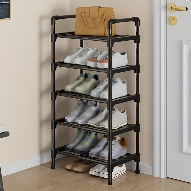 1 Pieza, Estante Para Zapatos De Varias Capas, Armario Para Guardar Zapatillas, Zapatero De Pie Con Una Fila, Torre Armable Para Calzado De Metal, Organizador De Zapatos Color Oscuro, Apto Para Porche, Armario, Dormitorio, Pasillo, Terraza