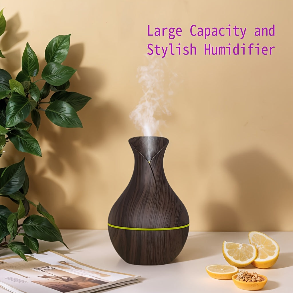 Humidificador ultrasónico con forma de florero y luces LED multicolor - Silencioso, alimentado por USB, material de plástico, ideal para oficina, hogar y dormitorio - Perfecto para diferentes tipos de habitaciones, humidificador para dormitorio | Diseño