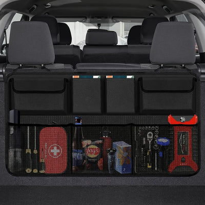 Organizador Plegable para Respaldo de Asiento de Coche, Bolsa de Almacenamiento de Malla de Tela Oxford para Vehículos