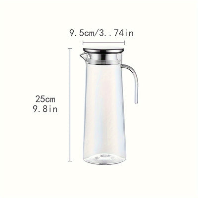 1pc Cubo de hielo de gran capacidad Jarra de bebidas, Jarra de agua de policarbonato para bebidas frías, cerveza, con tapa de filtro y pico de vertido fácil, duradero y transparente