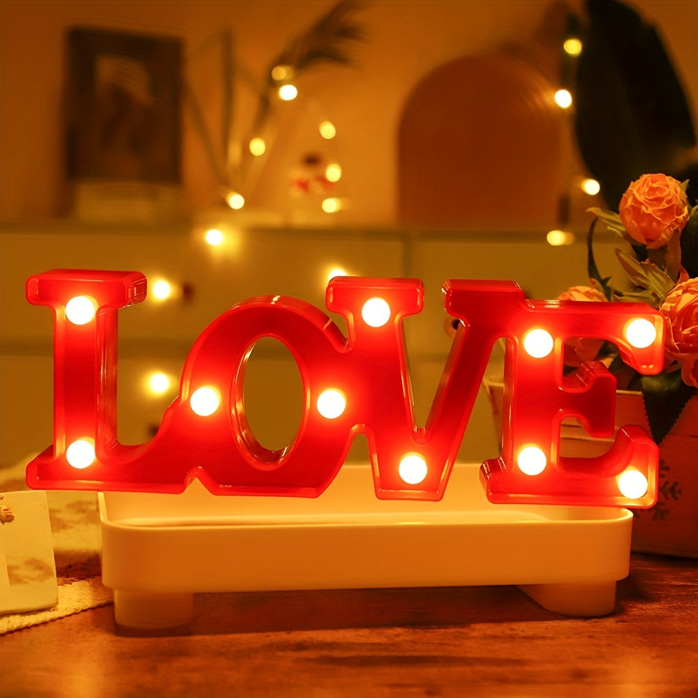 [Luz Nocturna Romántica en Forma] Romántica Luz Nocturna en Forma de Amor a Pilas - 1 ud Luz Decorativa de Escritorio, Mesita de Noche y Pared - Adecuada como Regalo para el Día de San Valentín, Acción de Gracias, Seres Queridos, Amigos o Cumpleaños, Fie