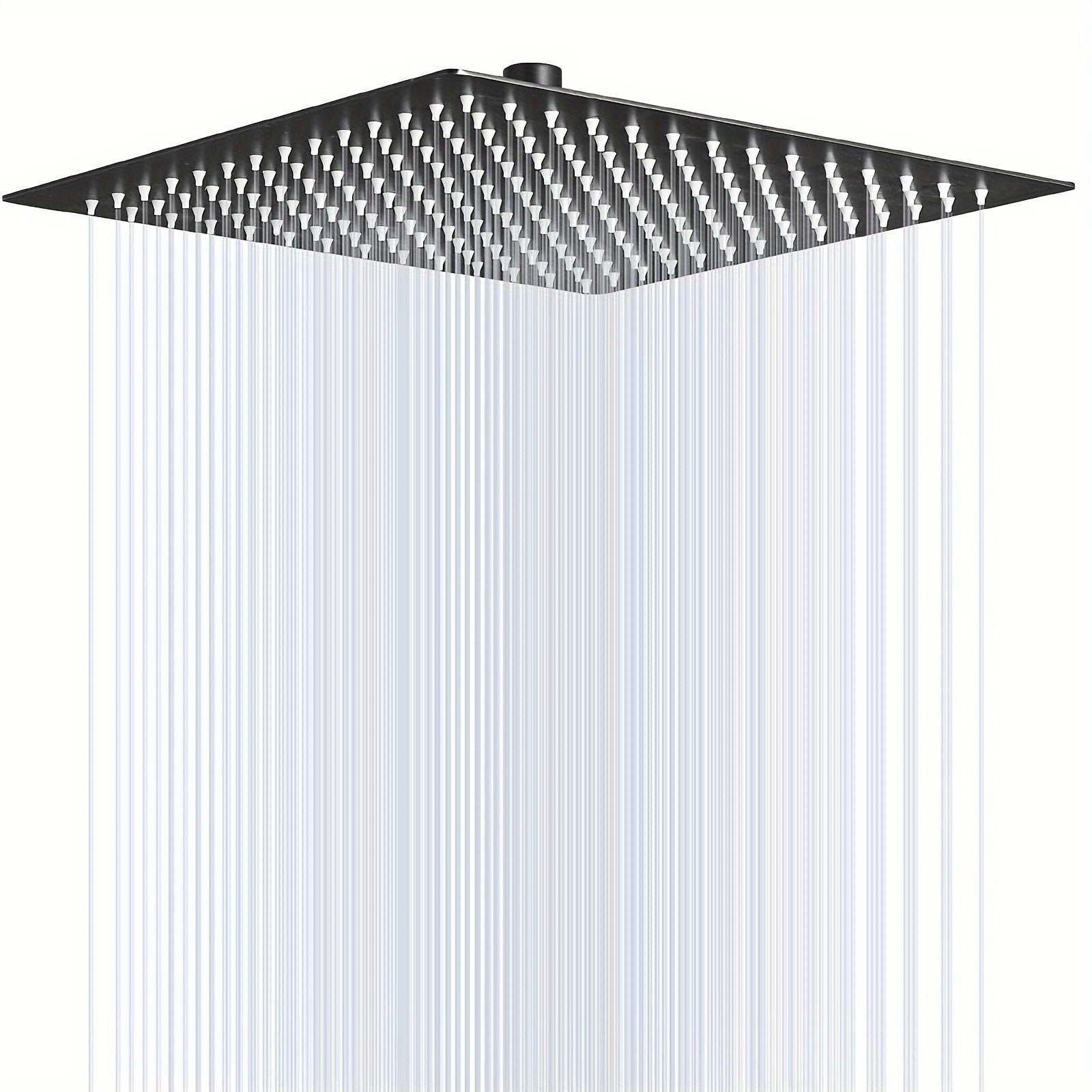 Cabezal de ducha cuadrada de alta presión - Acero inoxidable, disponible en tamaños de 20.32 cm/25.4 cm/30.48 cm, resistente al óxido con filtro para agua dura, acabado negro mate, reemplazo de cabezal de ducha, flujo potente