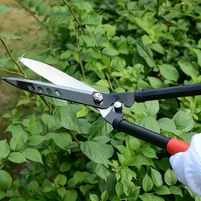 Tenazas de Poda de Acero al Manganeso Resistentes - Mango Ergonómico de Hierro con Empuñadura Roja - Tijeras Portátiles para Jardín, Afiladas y Adecuadas para Corte de Césped, Setos y Árboles de Acebo - Herramienta Esencial para el Hogar