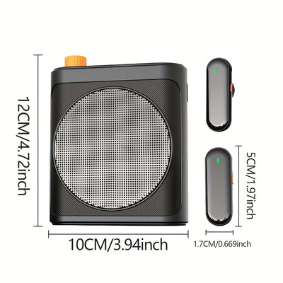 Amplificador de Voz sin varillas con Micrófono de Solapa, Carga y Almacenamiento Portátil para Profesores con 2 Microfonos Lavalier Inalámbricos y Altavoces - Mini Amplificador de Voz para Aula, Conferencias y Entrenamientos
