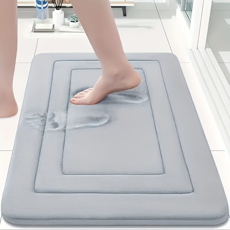 Alfombra de baño de lujo con memory foam - Super absorbente, secado rápido, antideslizante, suave y cómoda, resistente al desgaste, 100% poliéster con respaldo de PVC, solo lavado a mano, varios colores para decoración del hogar, alfombras de baño modern