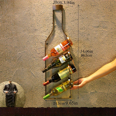 Soporte de vino de bronce vintage, capacidad para 4 botellas, caja de almacenamiento decorativa para bar hogareño, decoración temática de vino | Soporte elegante de vino, soporte de botella de vino