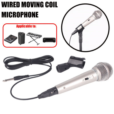 1 micrófono de bobina móvil con cable profesional Rzosom, micrófono dinámico de mano con conector de 6,35 mm, patrón polar unidireccional, para karaoke, sistemas de megafonía, amplificadores, mezcladores, teclados electrónicos, transmisión en vivo, graba