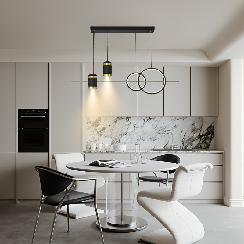 1 lámpara de techo LED moderna negra, diseño cielo estrellado tricolor ajustable - superficie metálica pulida, apta para comedor, cocina, dormitorio, sala de estar, luminaria multifuncional con efecto cielo nocturno