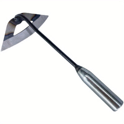 Hacha hueca de acero endurecido de alta calidad - Rascador de malezas portátil con mango ergonómico, duradero y resistente a la corrosión para jardines de verduras, camas de flores y aéreo de suelo, herramienta de jardinería, acabado metálico elegante, m