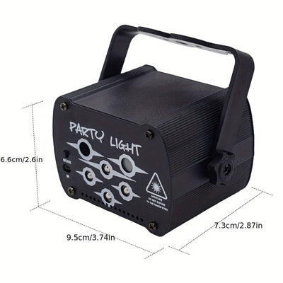 Luz de fiesta portátil DJ Luz de discoteca Luz estroboscópica Luz de escenario Sensor de sonido con control remoto USB Proyector LED RGB con alimentación para decoración del hogar interior Cumpleaños Carnaval Discoteca Efecto de baile Rendimiento de fies