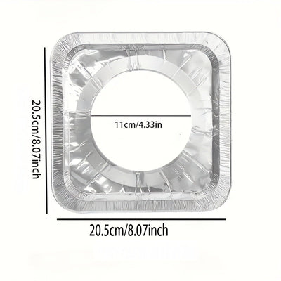 20pcs Cubiertas Desechables de Aluminio para Estufas de Fácil Limpieza - Ajustables a Estufas de Gas y Eléctricas, Mantienen la Cocina Impecable