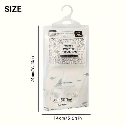 Paquete de 5 Bolsas Deshumidificantes Grandes, 500g Absorbente de Humedad para Ropa, Deshumidificador Sin Electricidad para Armario y Hogar, Control de Humedad, Bolsa Absorbente sin Suministro Eléctrico