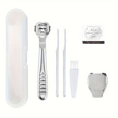 Juego de Herramientas de Pedicura de Acero Inoxidable para el Cuidado de los Pies, Limas Multifuncionales para Piel Muerta, Raspador de Callos, Profesional para Hombres y Mujeres, Lima de Pies Portátil para Piel Muerta