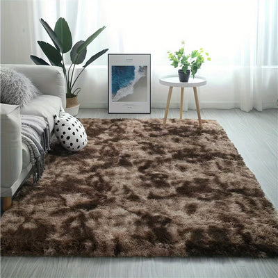 1pc Alfombra de Pelo Largo y Suave, Alfombra de Poliéster Antideslizante, Estilo Nórdico Luxuoso, con Limpieza en Seco Sólo, para Sala, Dormitorio, Estudio, Vestíbulo, Interior, Exterior, Decoración para el Hogar, Decoraciones Festivas