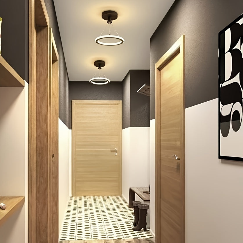 Lámpara Colgante LED Mini Moderna - Ajustable de 3000K-6000K, Acabado Metálico Elegante, Ideal para Vestíbulo, Dormitorio, Cocina, Comedor, Balcón y Cuarto de Baño, Luz Decorativa | Luz Metálica Elegante | Construcción Metálica, Decoración Ligera