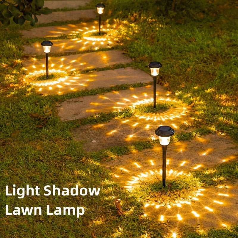 6 piezas de iluminación de paisaje solar, luces cálidas/frias para exteriores, luces de foco para tierra, adecuadas para patio, villa, jardín, patio trasero, luces de foco portátiles de paisaje.