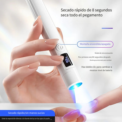 Linterna Portátil LED para Uñas con Pantalla, Mini Lámpara de Gel, Secador USB Rápido para Manicura y Pedicura